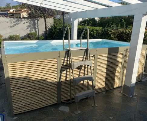 Foto clienti 1 - Piscina Laghetto fuori terra rivestita in Bambù ANTEA<sup>®</sup> 7,12 x 3,12 h.1,26 m